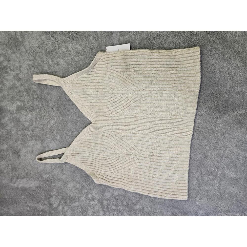 New Auden Women's Oat/Cream Knitted Cropped Tank Top Sleepwear Size XL